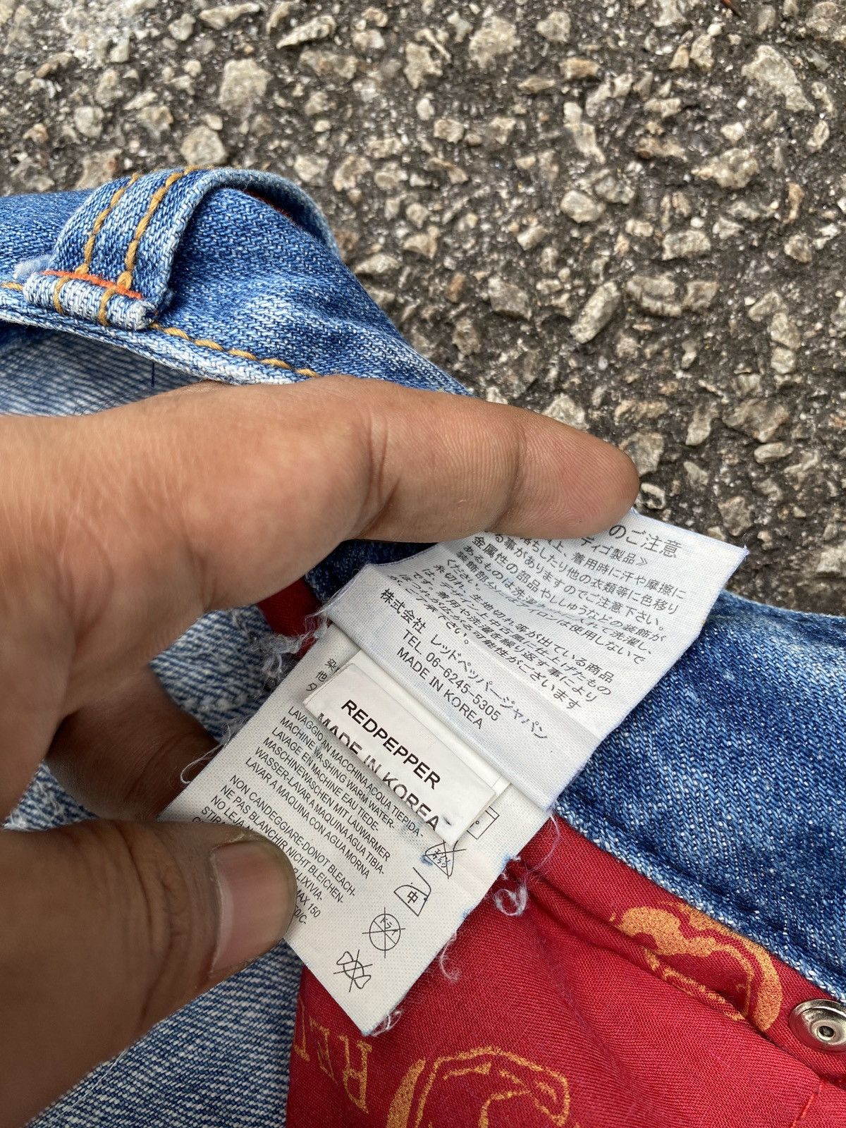Japanese Brand Red Pepper Low Rise Faded Blue Back Logo Flare Jeans Size US 30 / EU 46 - 19 Thumbnail