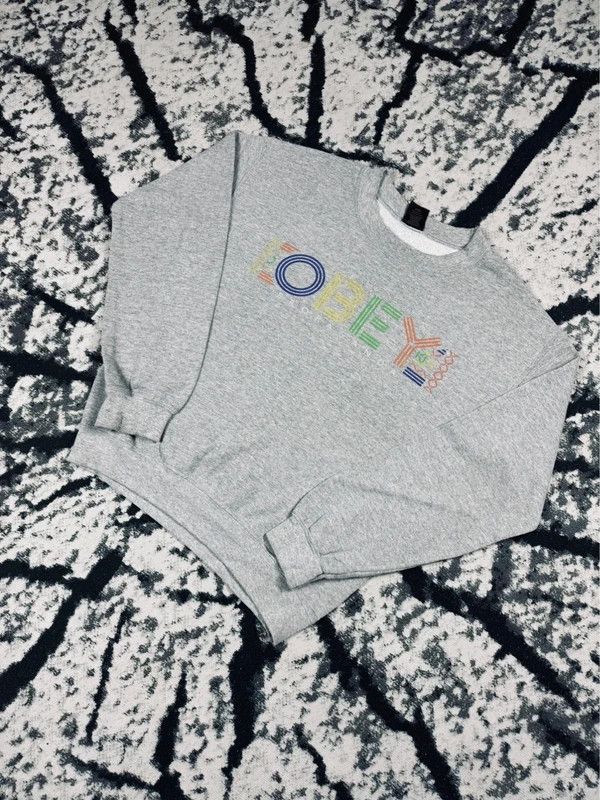 Obey Obey crewneck sweatshirt gray logo S Size US S / EU 44-46 / 1 - 2 Thumbnail