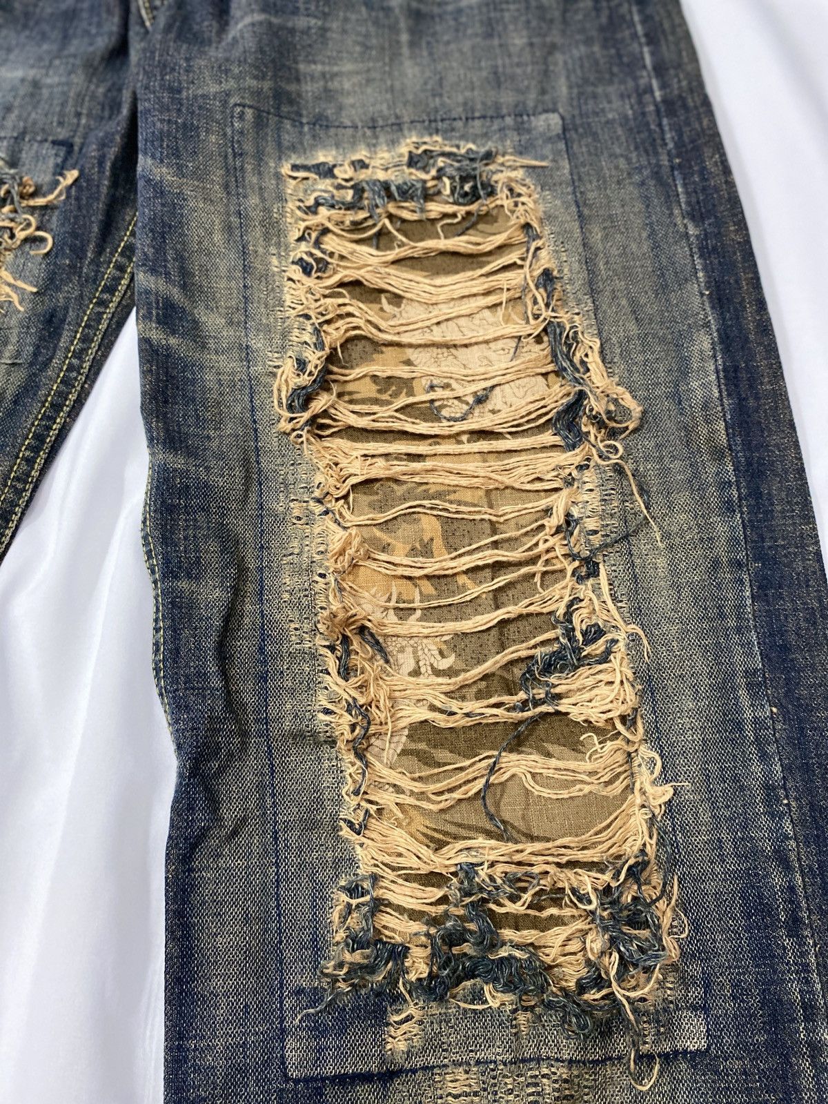 Tornado Mart Kulo Nipon Blue Baggy Distressed Studed Denim Pants Size US 32 / EU 48 - 4 Thumbnail