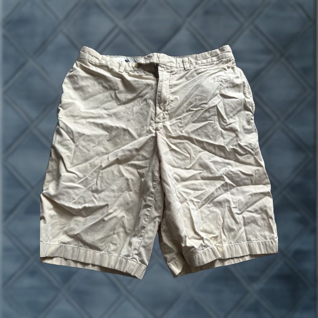 Lands' End Lands' End Chino Shorts Mens 34 Flat Front 9" Inseam Beige Cotton Twill Pockets Regular Rise 34 Waist Mens Body (N/A not used) Size US 34 / EU 50 - 1 Thumbnail