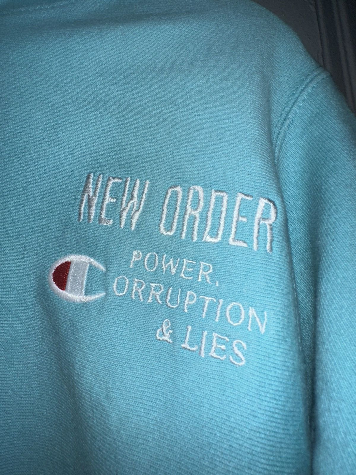 Other New Order Power Corruption & Lies Champion hoodie blue sz S Size US S / EU 44-46 / 1 - 2 Thumbnail