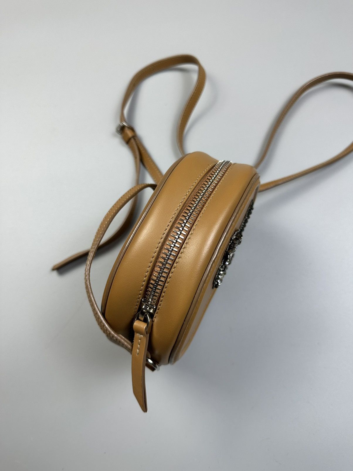 N21 N21 leather Round crossbody mini bag with rhinestones Size ONE SIZE - 3 Thumbnail