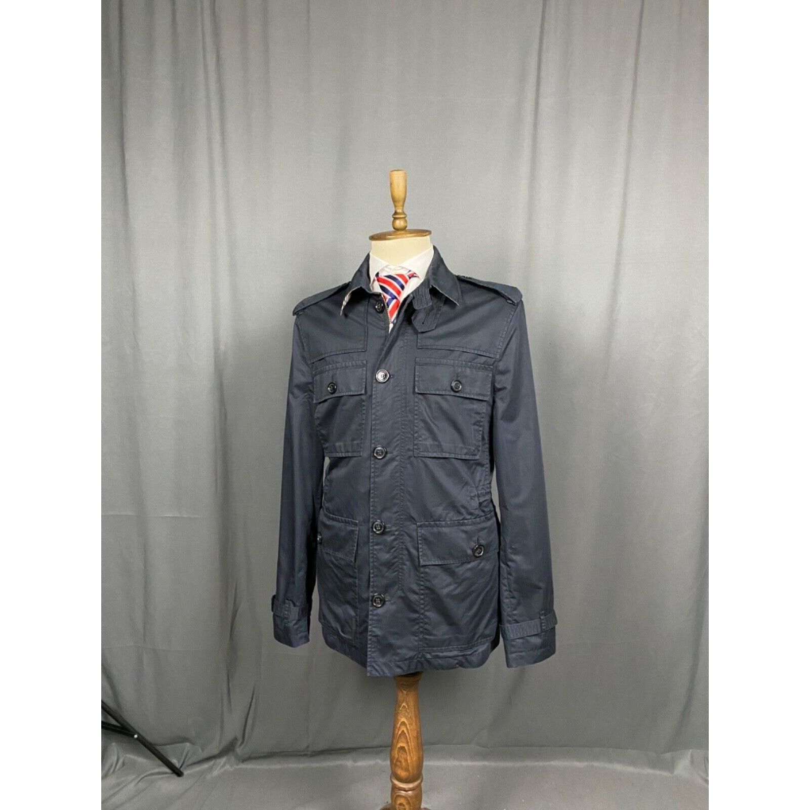 Burberry Burberry Nova Check Dark Blue Multipocket Utility Field Jack Size US XL / EU 56 / 4 - 4 Thumbnail