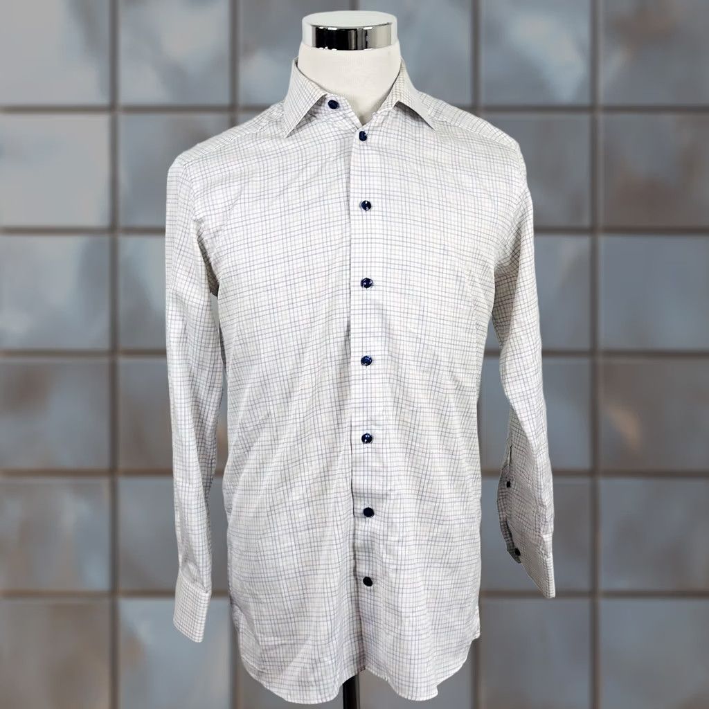Eton Etón Contemporary 15.5 32 Dress Shirt Rainbow Plaid Cotton Mens Regular Collared Button Spread 100% Cotton Size 42R - 1 Thumbnail