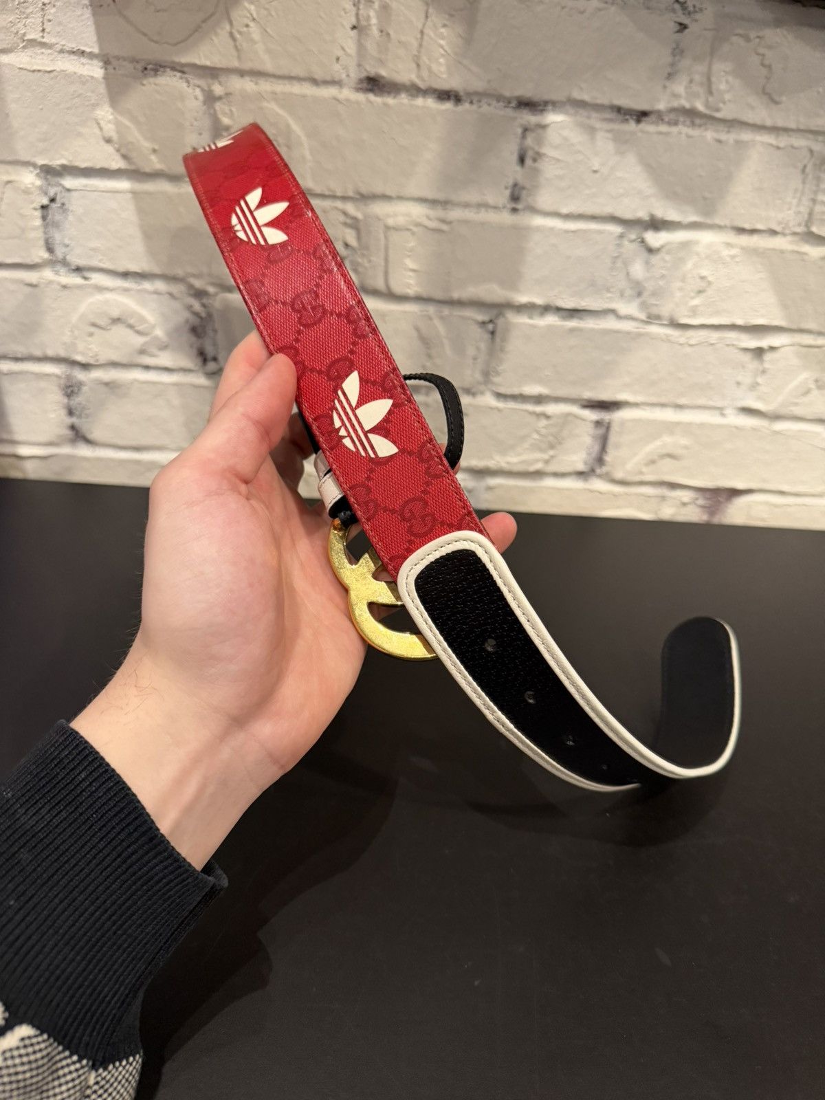 Adidas × Gucci Gucci x Adidas Leather Belt Size 32 - 12 Thumbnail