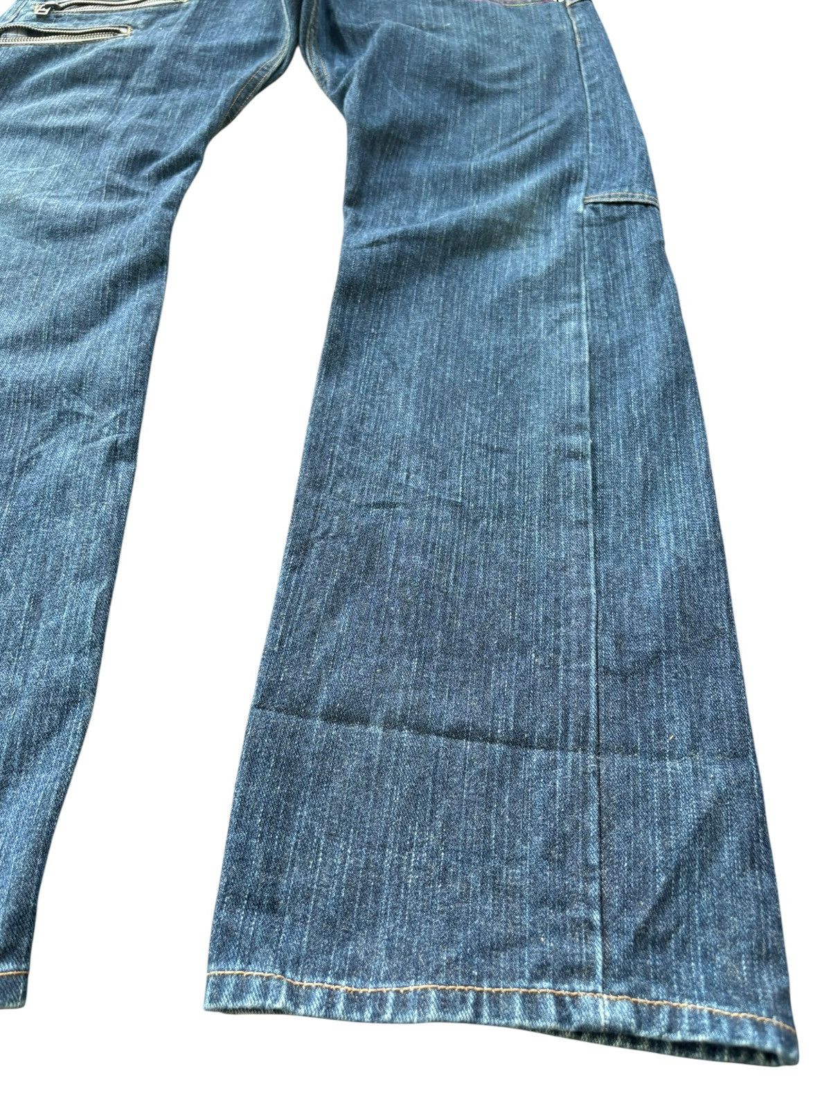 Japanese Brand VTG Y2K Dominate Double Waist Raw Denim Loose Jeans Size US 31 - 7 Thumbnail