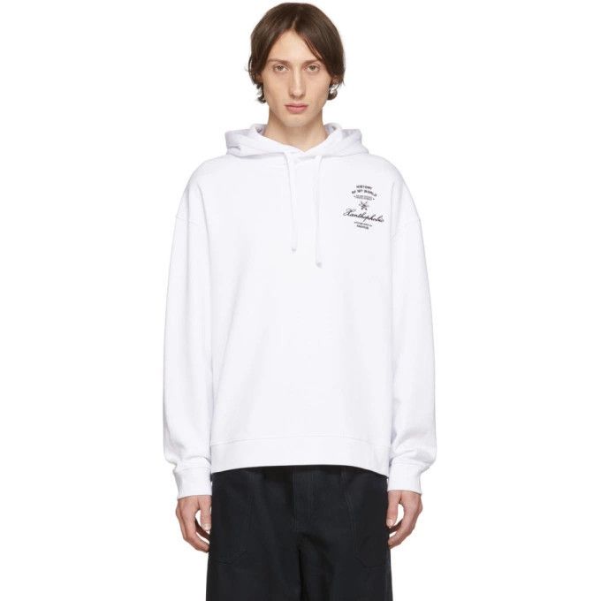 Raf Simons o1y0325 Logo Hoodie in White Size US XS / EU 42 / 0 - 1 Thumbnail