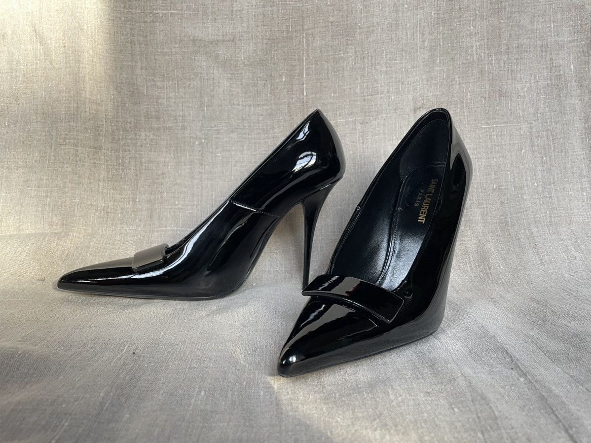 image of Saint Laurent Paris Sue Pump - Black Patent Leather Shoes, Women's (Size 8)