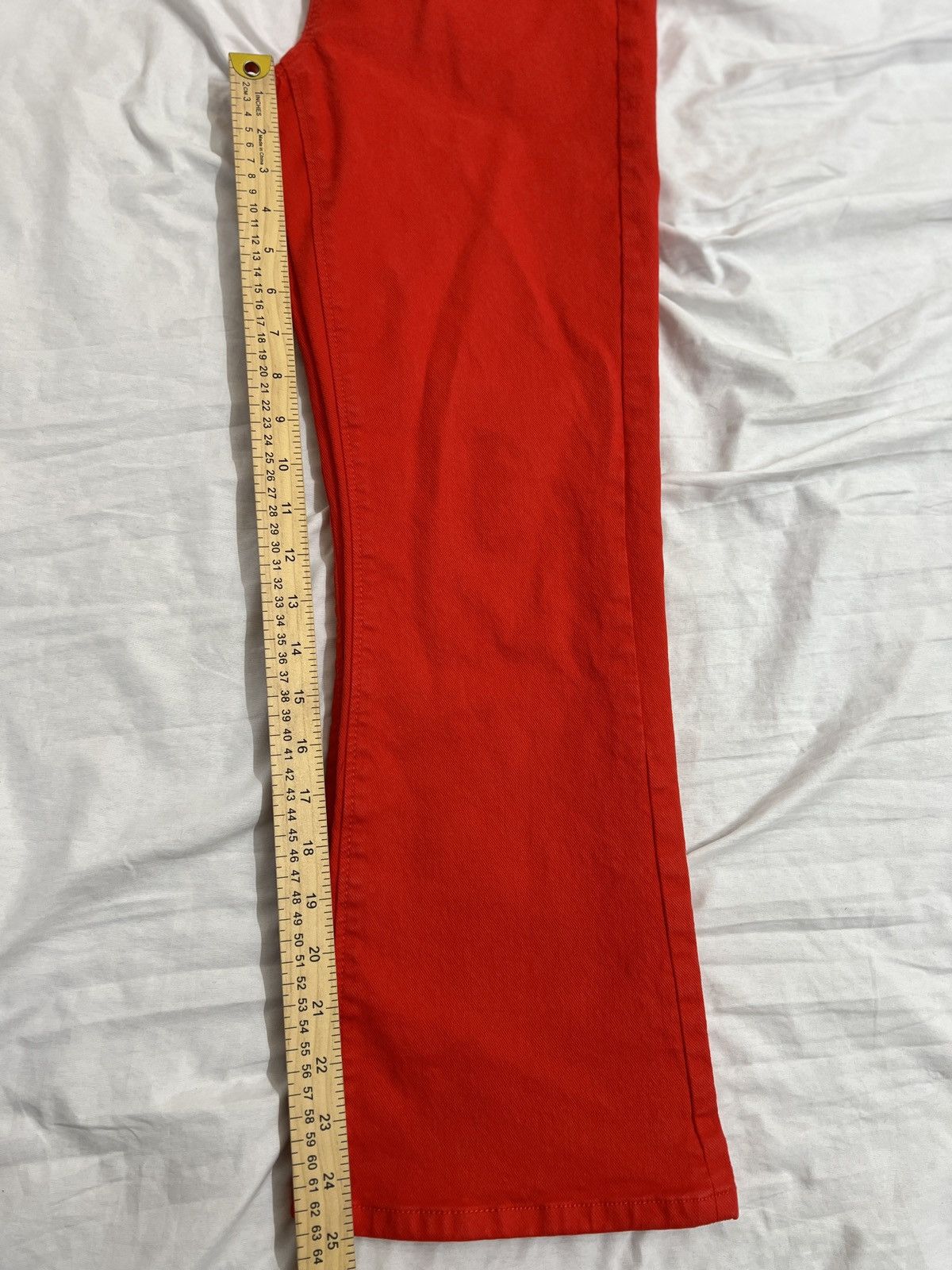 Loft LOFT Bright Red High-Rise Flare Jeans size 26 (2) Size 26" / US 2 / IT 38 - 3 Thumbnail