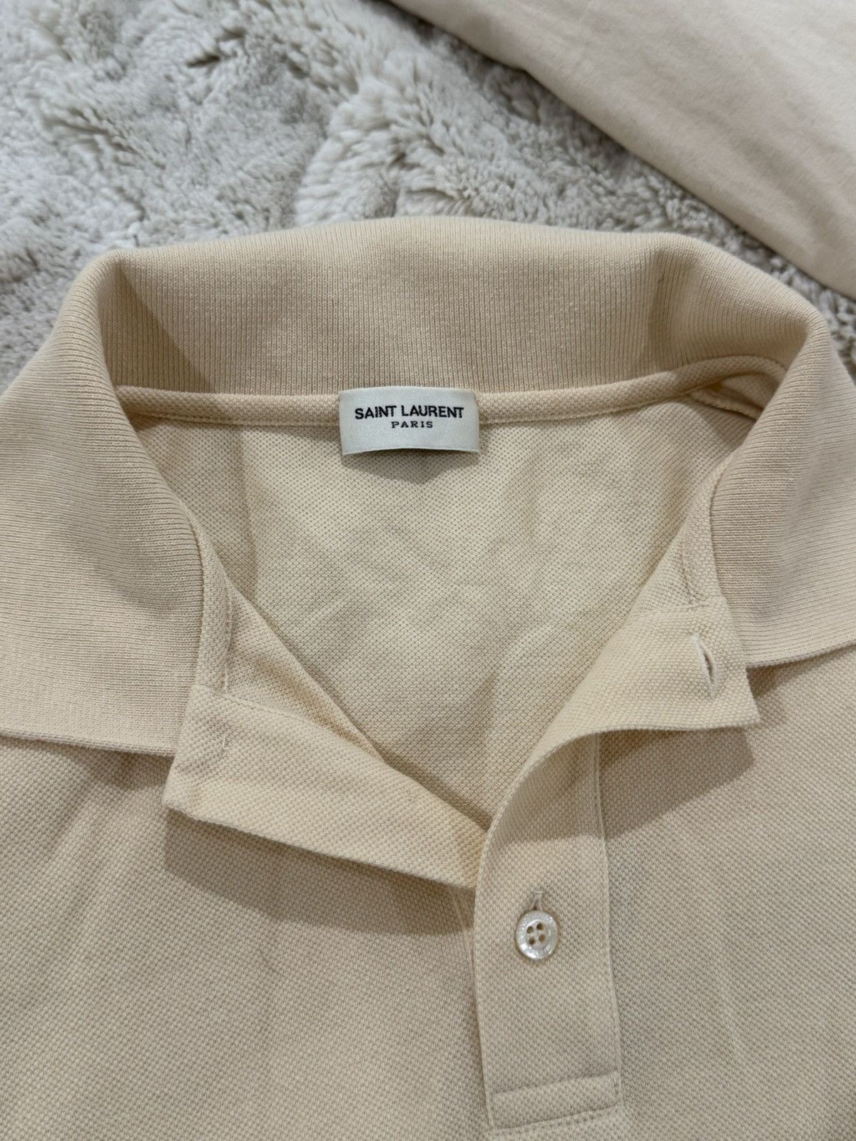 Saint Laurent Paris Saint Laurent YSL polo shirt ( yellow ) Size US L / EU 52-54 / 3 - 3 Thumbnail