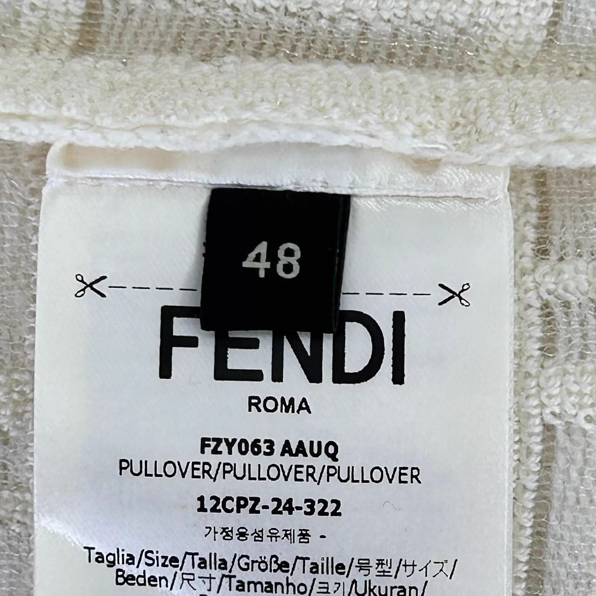 Fendi Fendi New White FF Pattern Crewneck Wool Pullover Size US M / EU 48-50 / 2 - 5 Thumbnail