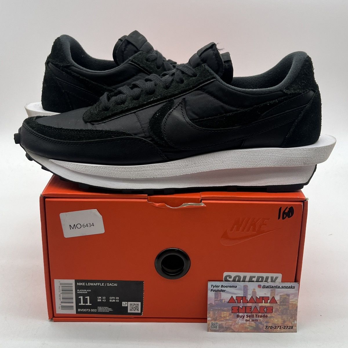 Nike Sacai x LDWaffle black nylon Size US 11 / EU 44 - 1 Thumbnail