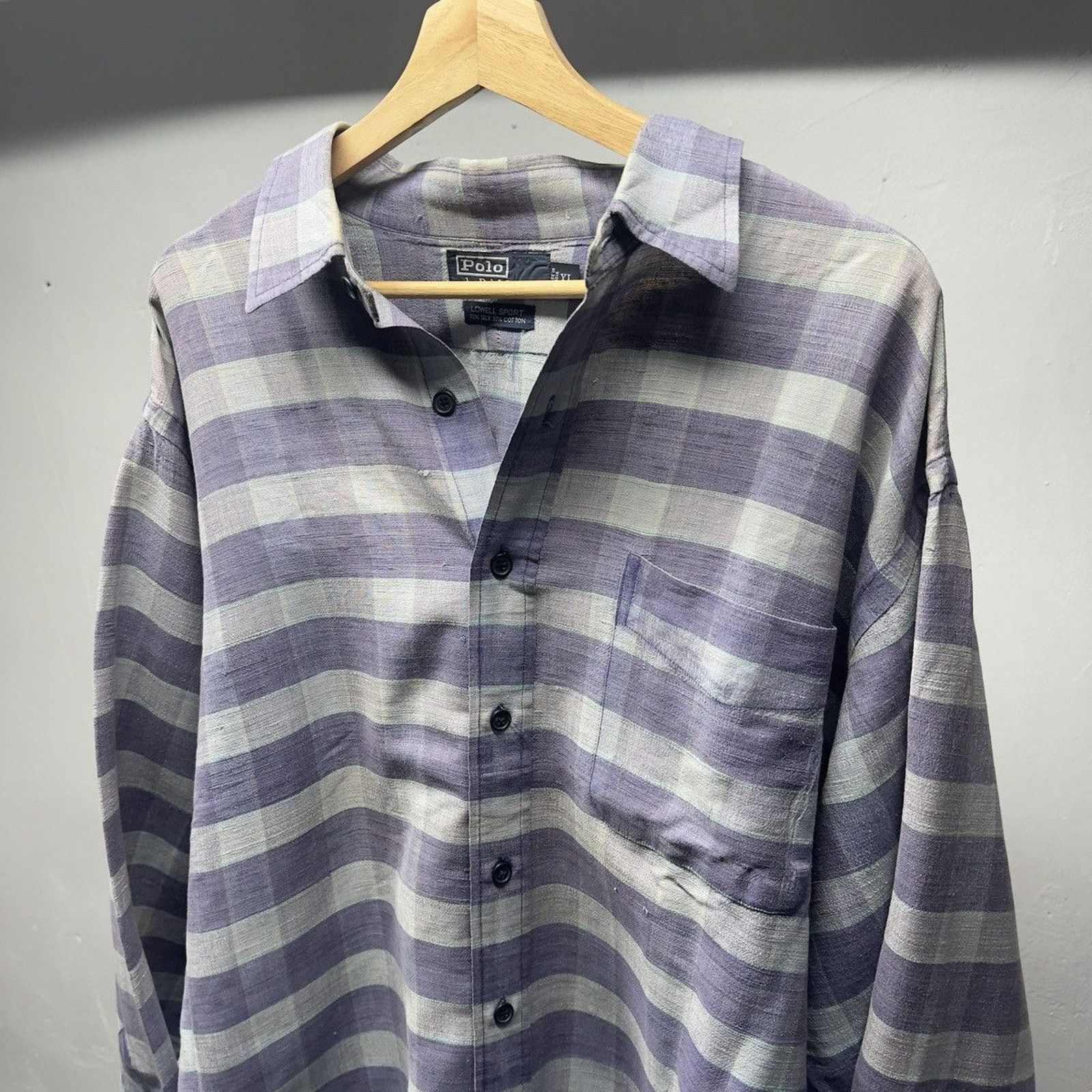 Vintage Polo Ralph Lauren Plaid Striped Lowell Shirt ERD Grunge Size US XL / EU 56 / 4 - 3 Thumbnail