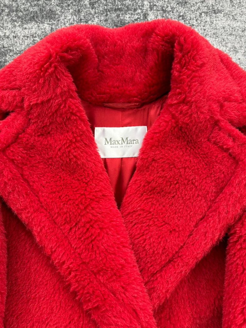 Max Mara Max Mara Red Teddy Coat Jacket Size XS / US 0-2 / IT 36-38 - 3 Thumbnail