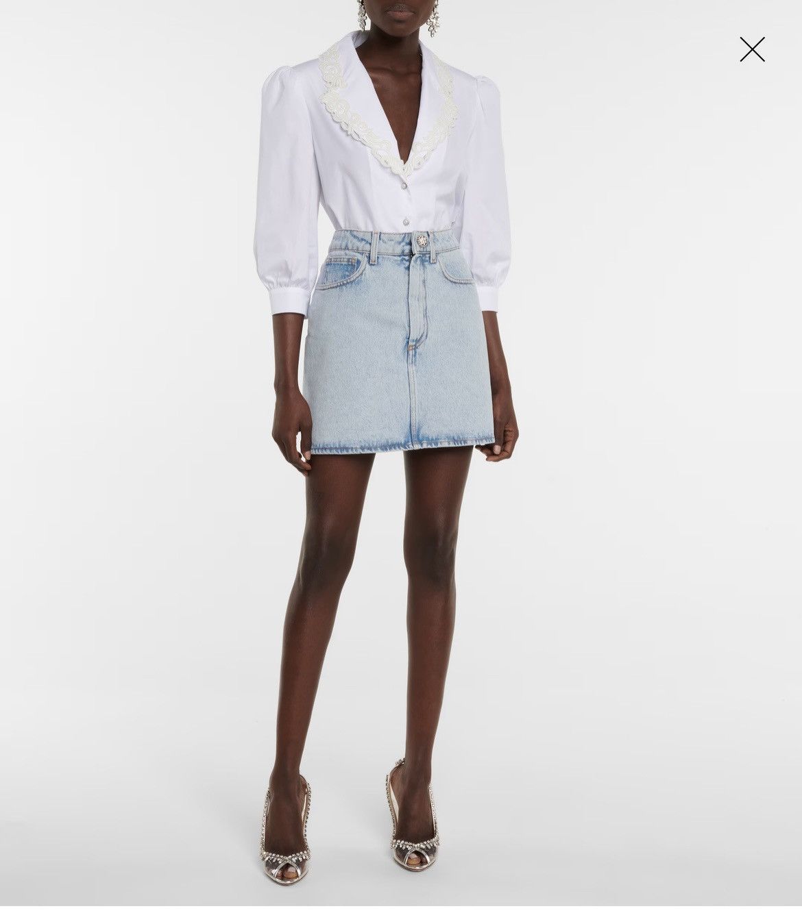 image of Alessandra Rich Denim Miniskirt, Women's (Size 26)