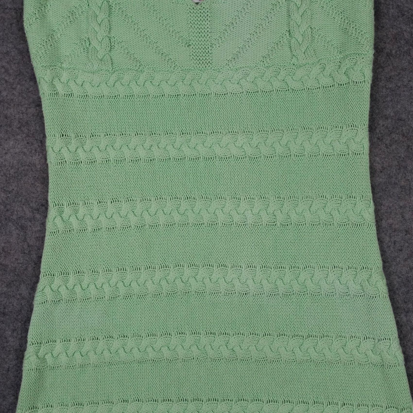 Vintage Seven Wonders Dress Womens L Green Knit Bodycon Sleeveless V-Neck Pullover Casual Party/Cocktail Boho Digital 90s? Size L / US 10 / IT 46 - 3 Thumbnail