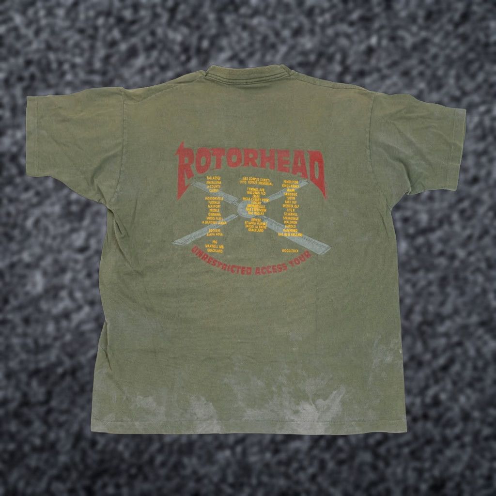 Fruit Of The Loom VINTAGE Rotorhead Tour T-Shirt Men XL Green Faded Single Stitch Woodstock Nike? Size US XL / EU 56 / 4 - 1 Thumbnail