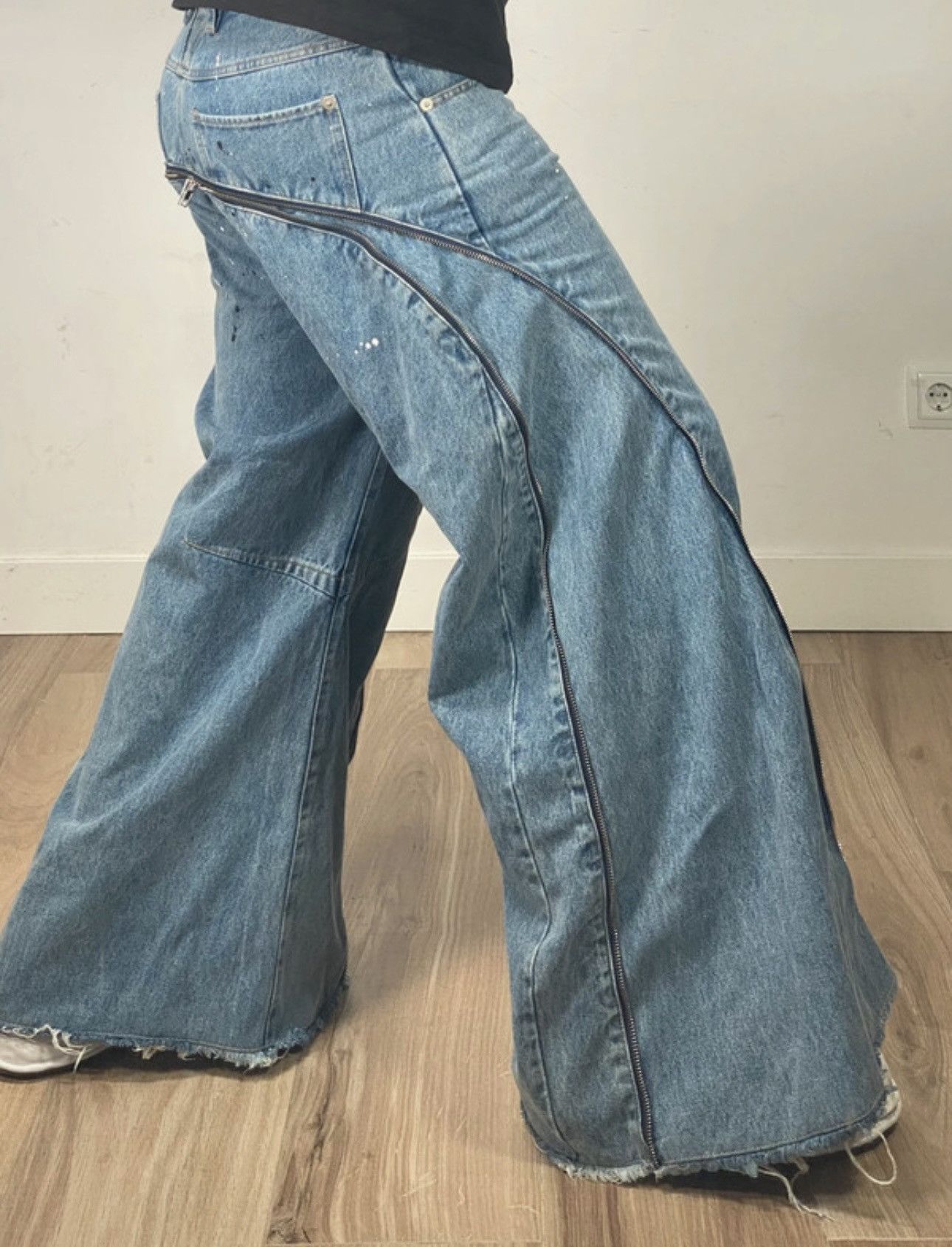 Japanese Brand Paynestar Heroin Zip Baggy Flared Denim Pants Bolan Size US 32 / EU 48 - 11 Thumbnail