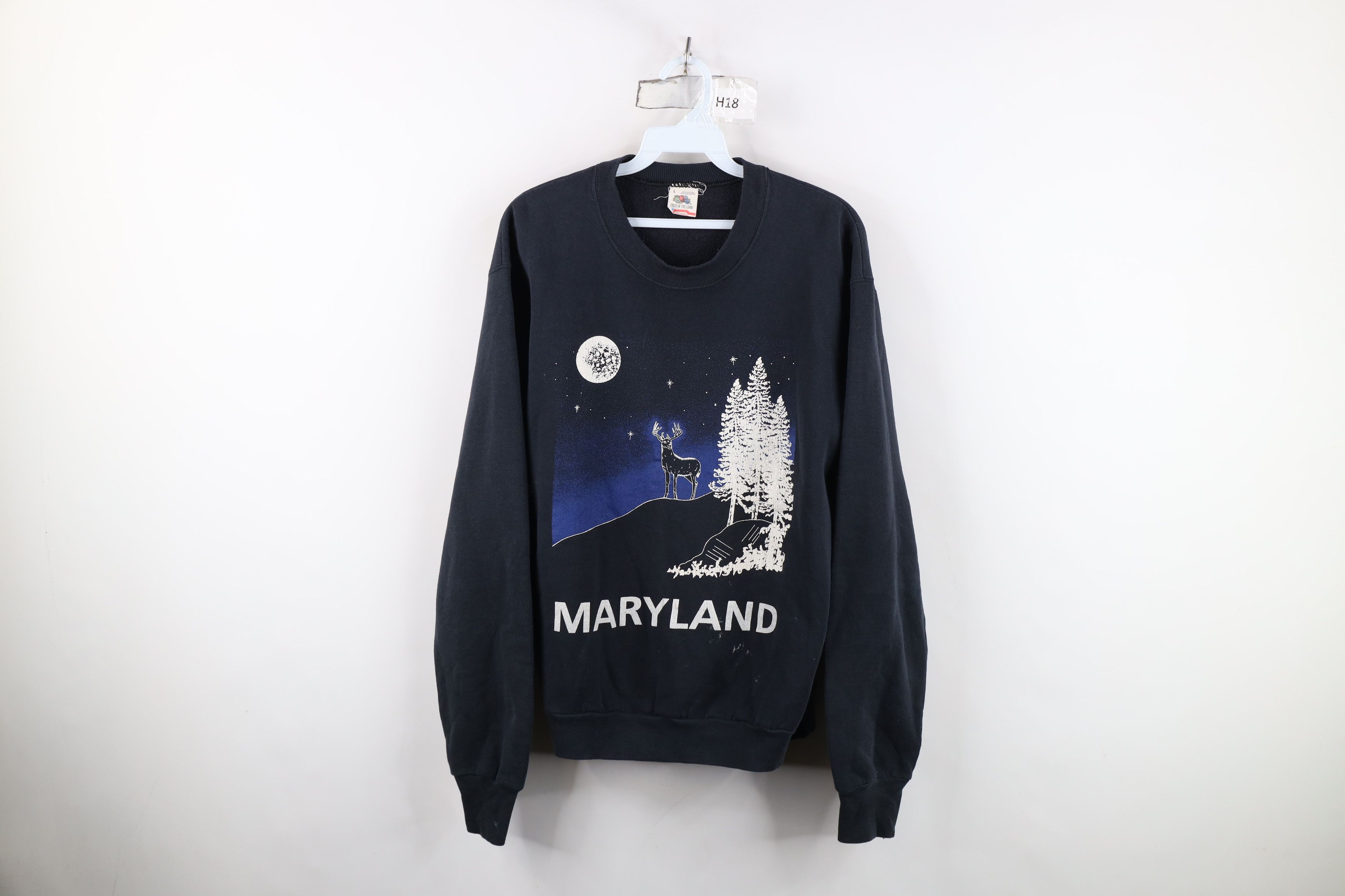 Vintage Vintage 80s 90s Streetwear Maryland Buck Moon Sweatshirt USA Size US L / EU 52-54 / 3 - 1 Thumbnail