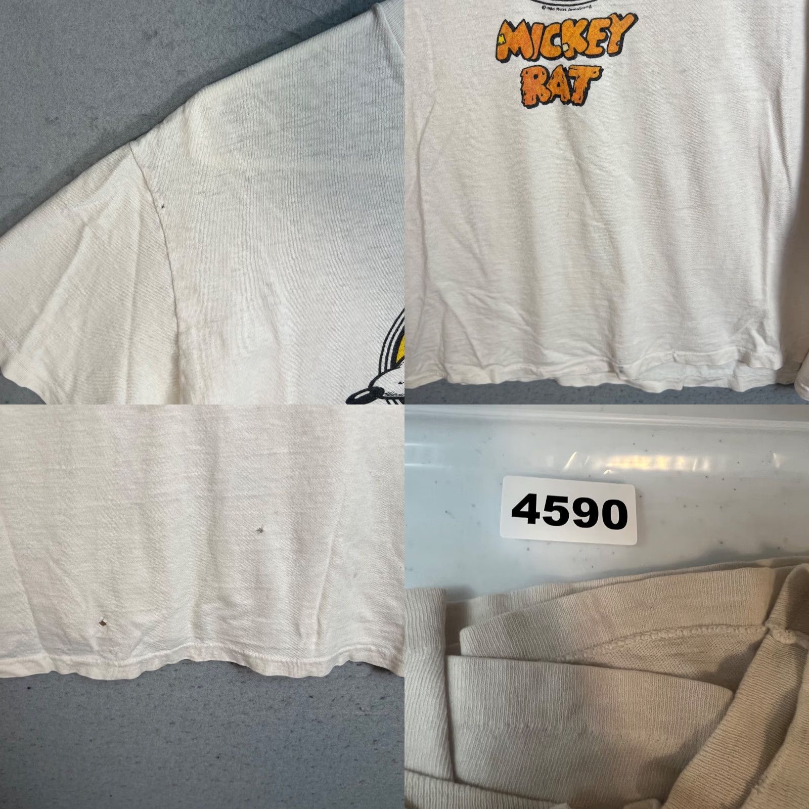 Hanes VINTAGE Hanes Mickey Mouse T-Shirt Mens XL White Cotton Crew Neck Short Sleeve 80s All Seasons USA Size US XL / EU 56 / 4 - 8 Thumbnail
