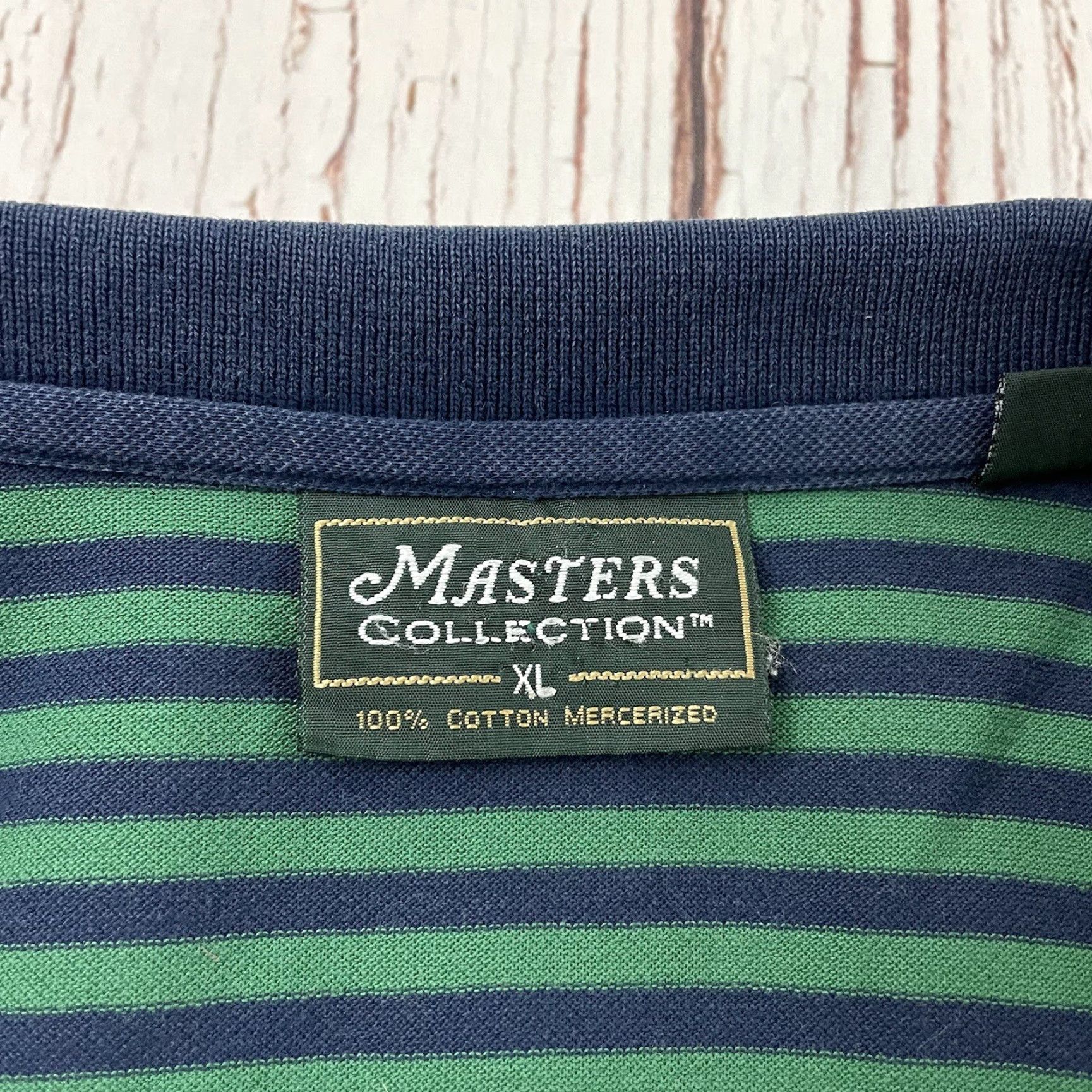 Vintage Masters Collection Short Sleeve Striped Golf Polo Shirt Men's XL Green Size US XL / EU 56 / 4 - 2 Thumbnail