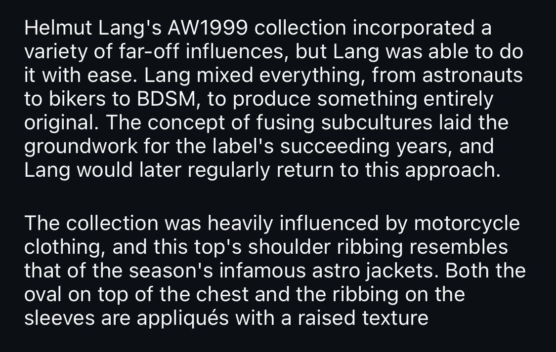 Helmut Lang Vintage Helmut Lang AW1999 Moto Rider Archive Zero Size US M / EU 48-50 / 2 - 11 Thumbnail