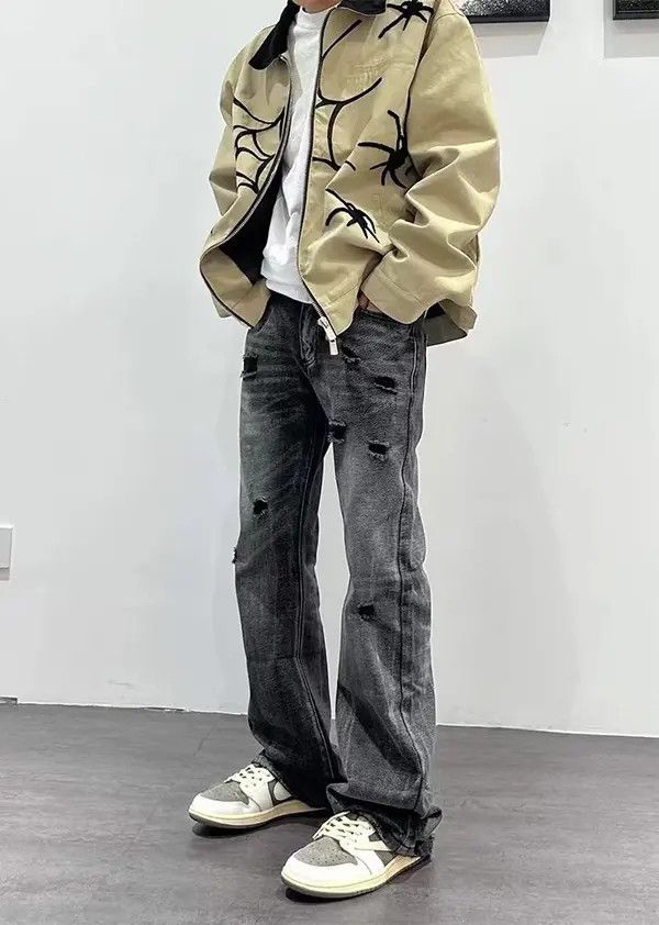 VIBE Vintage Street Hip Hop Washed Faded Black Ripped Jeans Size US 28 / EU 44 - 3 Thumbnail