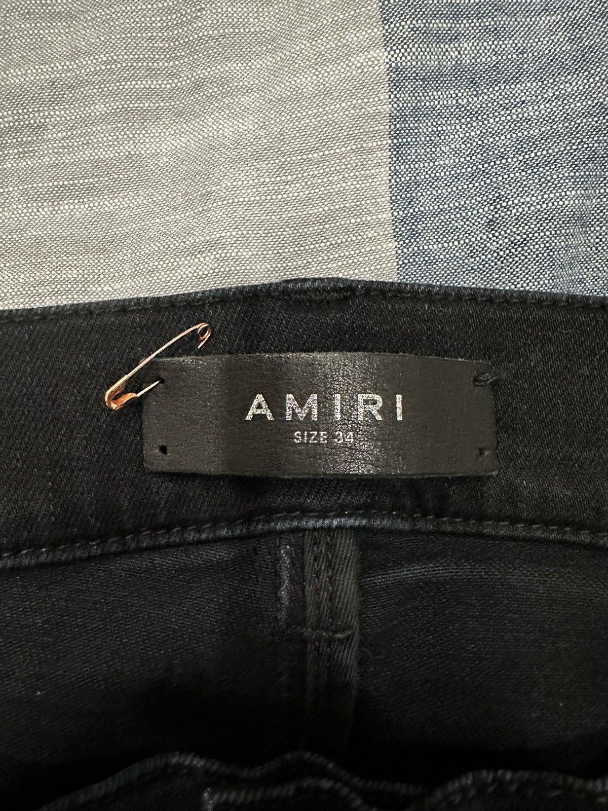 Amiri AMIRI Old English Logo Clay Black Denim Jeans Size US 34 / EU 50 - 10 Thumbnail