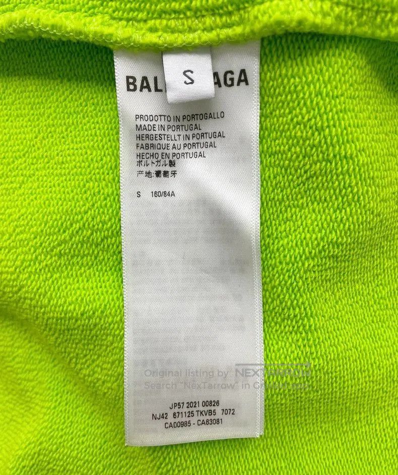 Balenciaga Balenciaga Neon Green Oversize Sweatshirt. Size US S / EU 44-46 / 1 - 5 Thumbnail