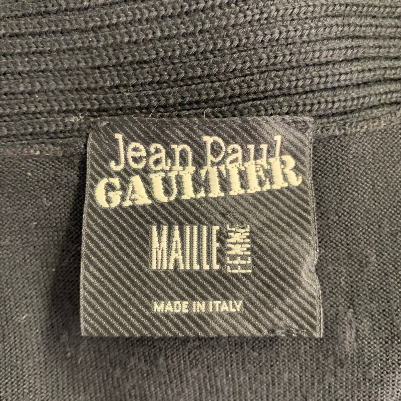 Jean Paul Gaultier JEAN PAUL GAULTIER Size M Black Knit V-Neck Belted Pullover Size M / US 6-8 / IT 42-44 - 5 Thumbnail