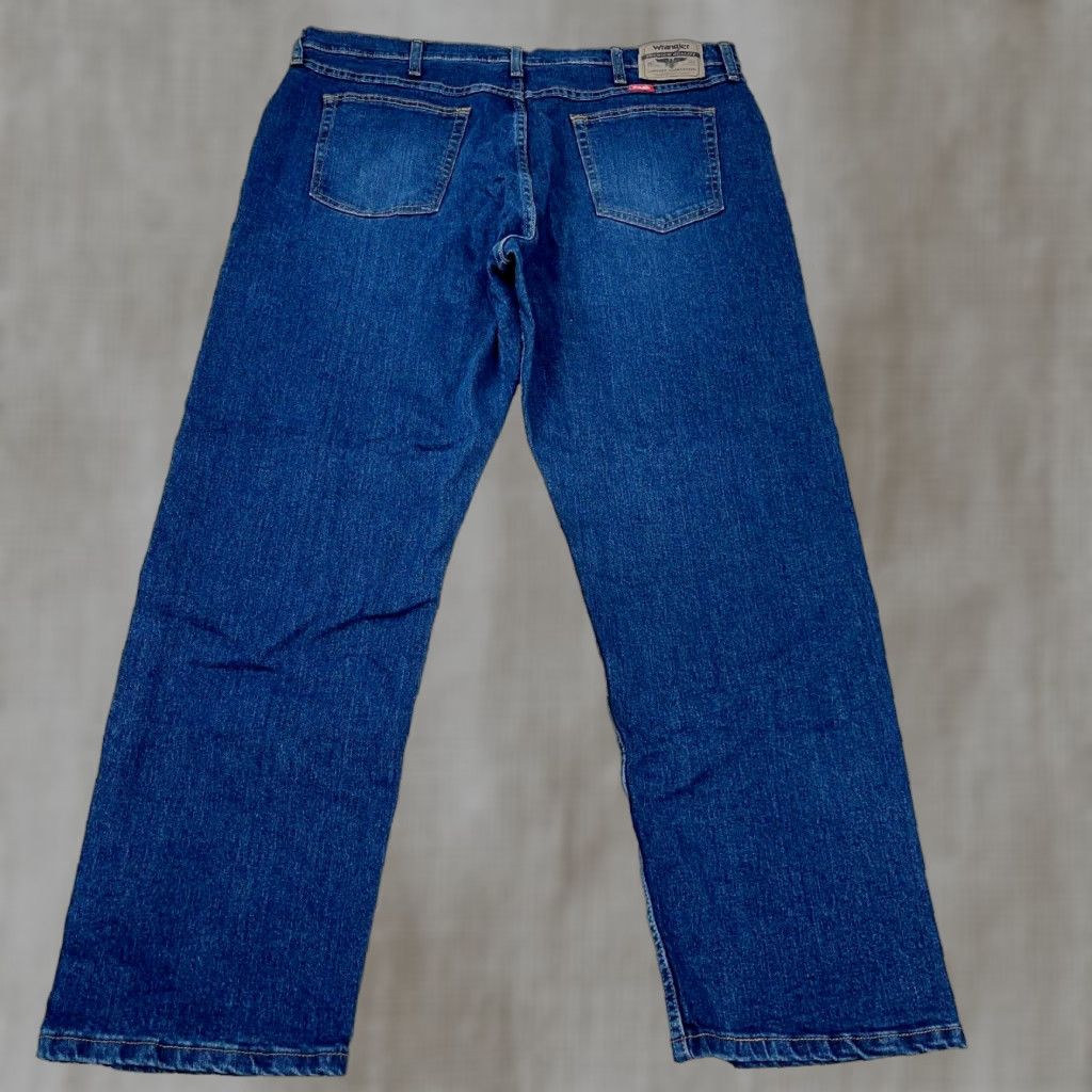Wrangler Wrangler Jeans Men 38x30 Relaxed Fit Straight Leg Dark Wash Premium 5 Star Baggy Size US 38 / EU 54 - 1 Thumbnail