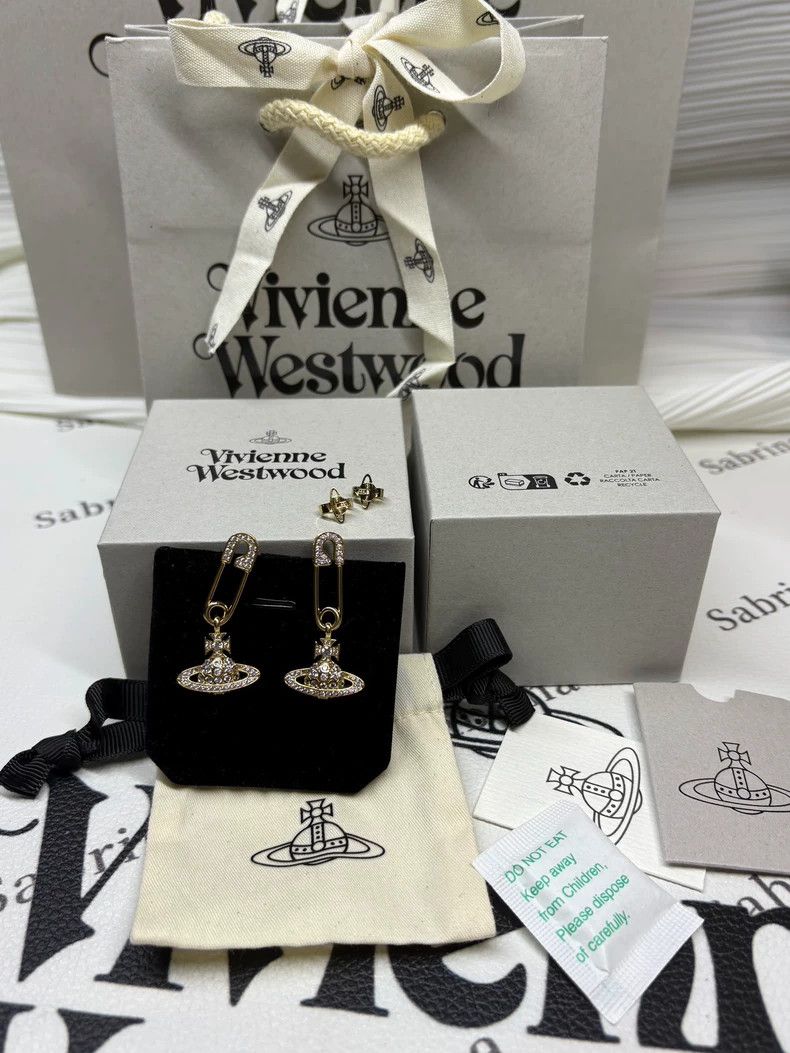 Vivienne Westwood Vivienne Westwood Gold pin earring Size ONE SIZE - 4 Thumbnail