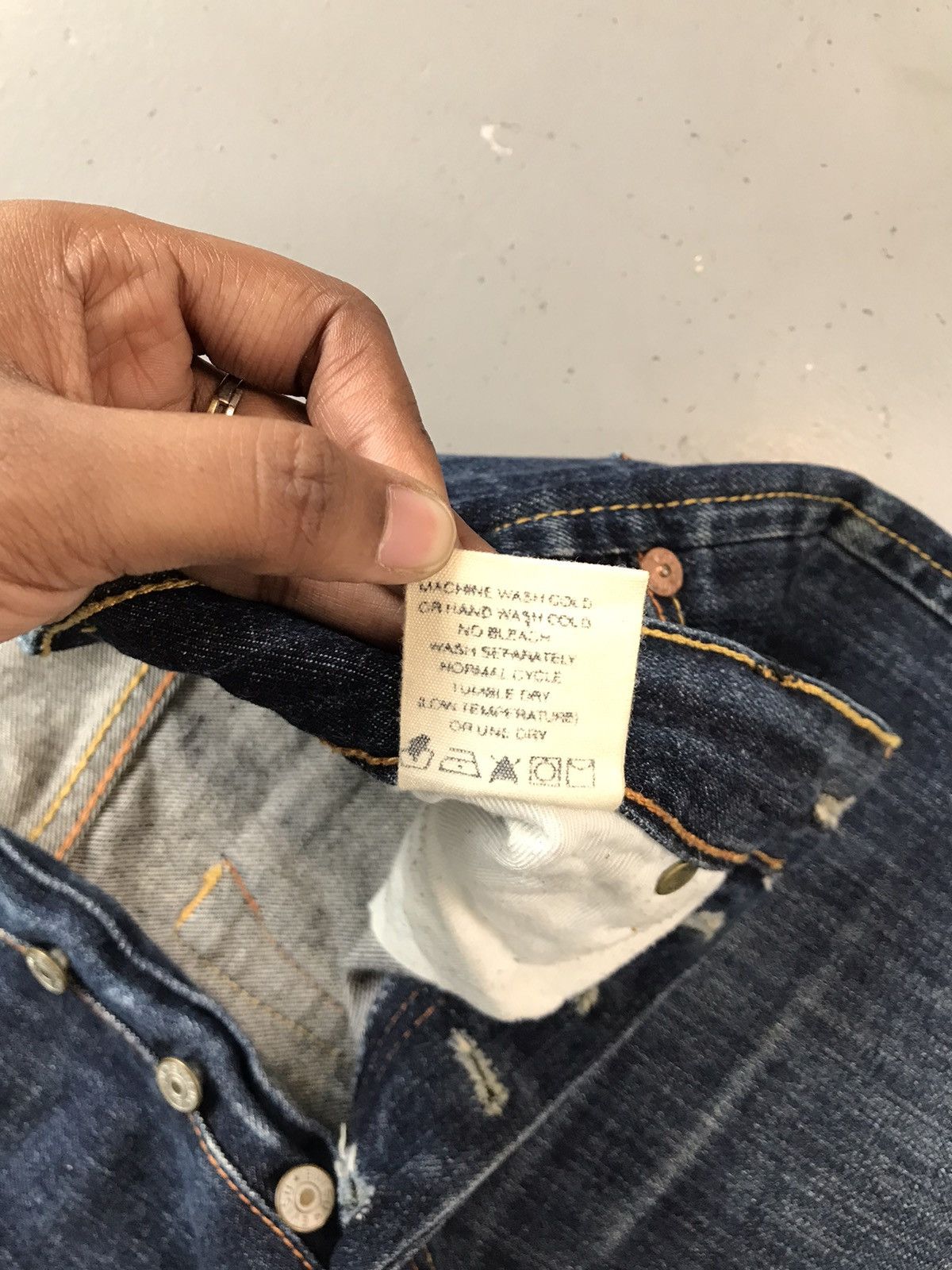 Japanese Brand × Vintage Vintage Evisu inspired seagull SpellOut embroidered denim Size US 34 / EU 50 - 8 Thumbnail