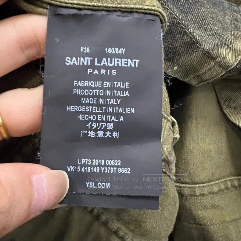 Saint Laurent Paris Saint Laurent Striped Denim Utility Jacket. Size US M / EU 48-50 / 2 - 4 Thumbnail