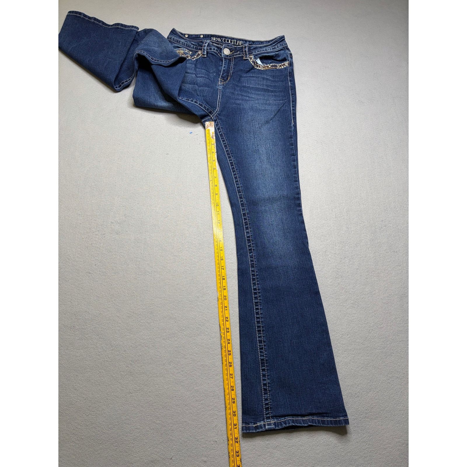 Other Sexy Couture Women’s Embellished Bootcut Jeans 28x32 Dark Size 28" / US 6 / IT 42 - 8 Thumbnail