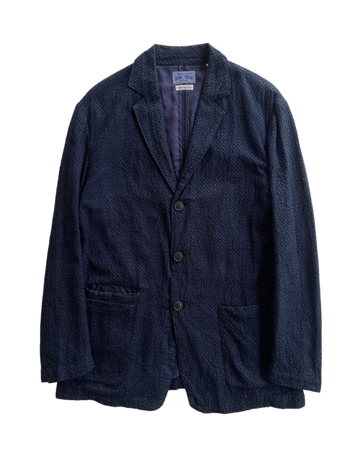 image of Blue Blue Japan x Indigo Blue Blue Arigato Pure Indigo Japan Harajuku Jacket, Men's (Size Medium)