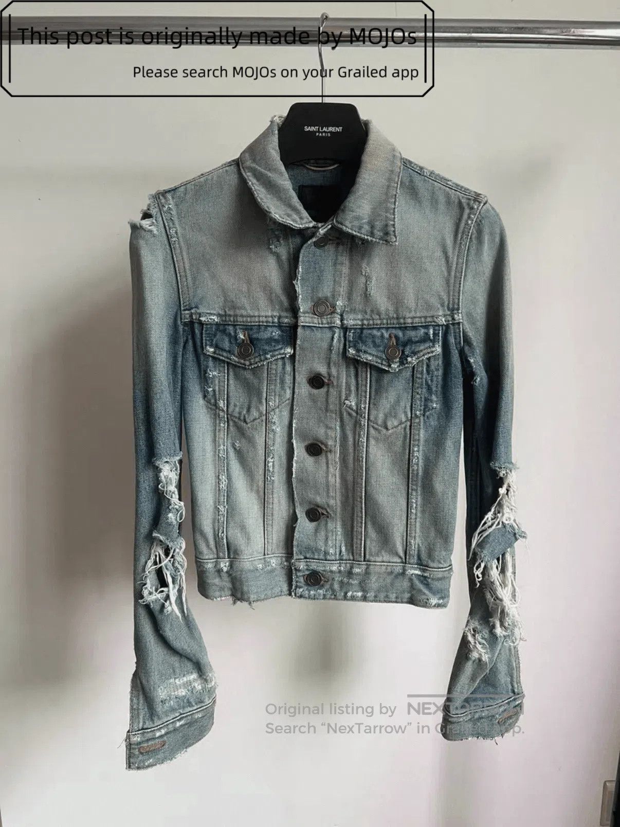 Saint Laurent Paris Sz XS Saint Laurent Paris 16SS Destory Denim Jacket mojos11 Size US XS / EU 42 / 0 - 1 Thumbnail