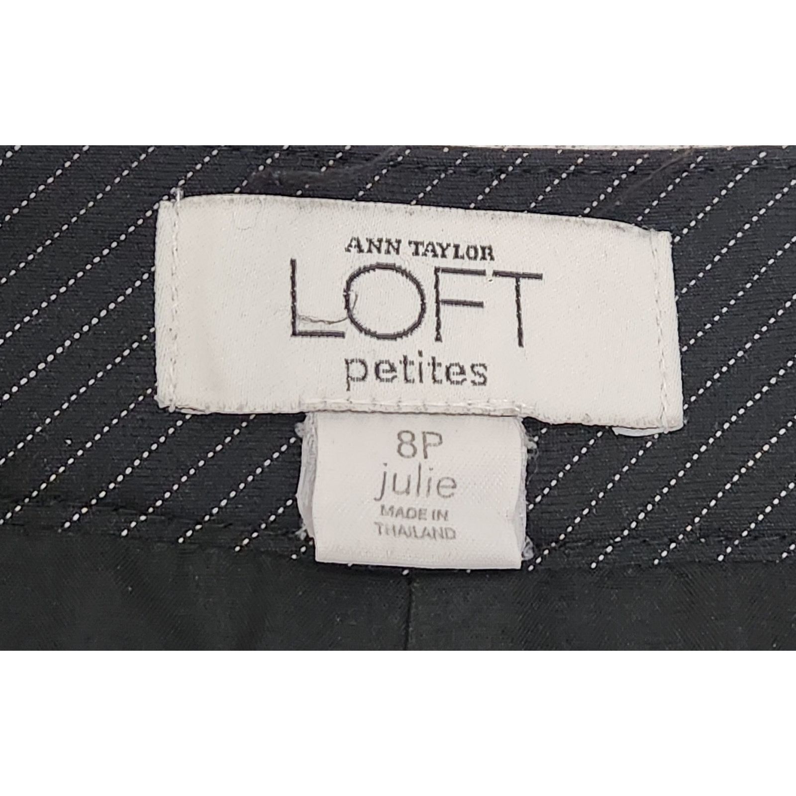 Other Ann Taylor Loft Black Pinstripe Julie Dress Pants 8P Lined Size 32" / US 10 / IT 46 - 4 Thumbnail