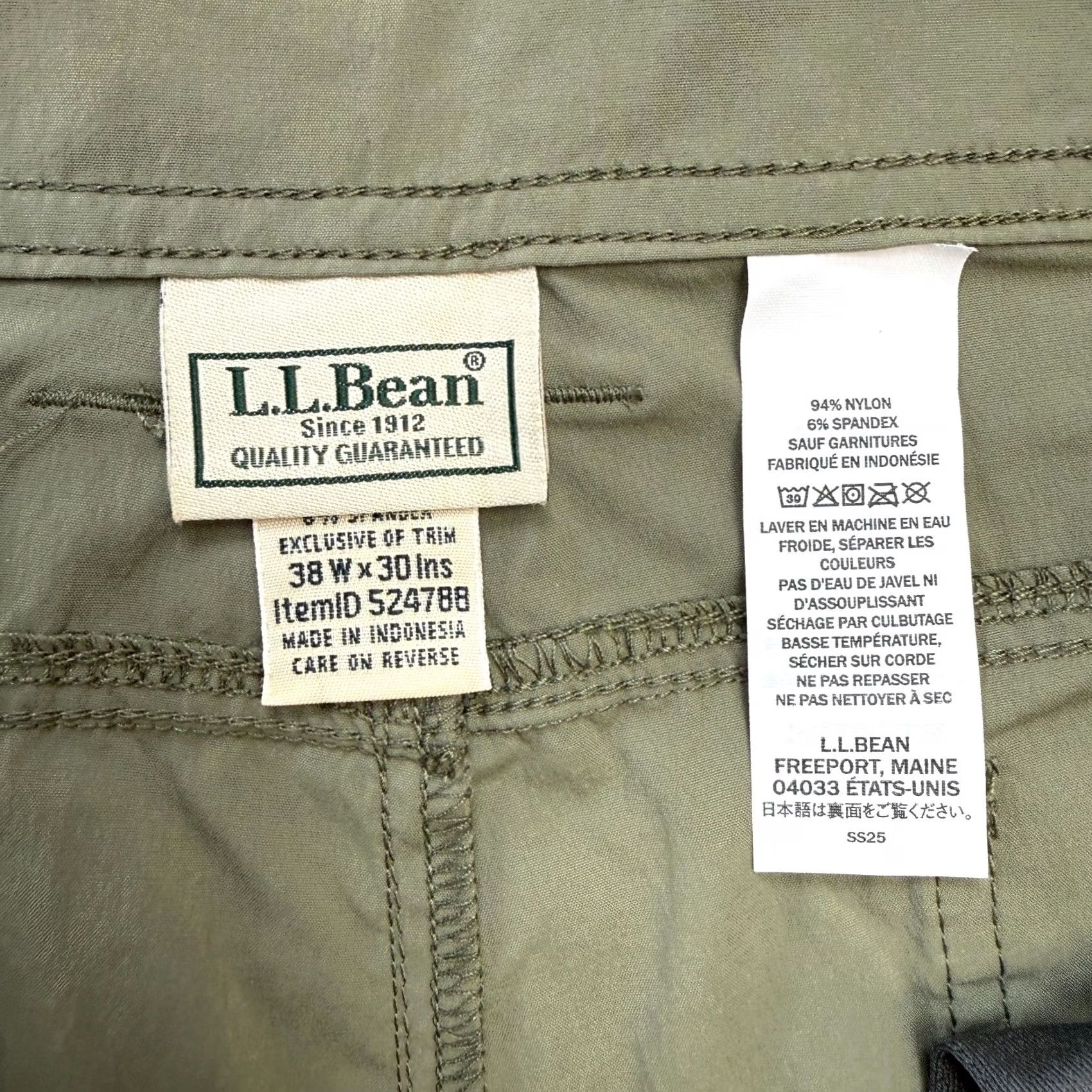 Vintage L.L. Bean Pants Men 38x30 Green Access Trail Cargo Nylon Stretch Hiking Travel UPF Chino Straight Casual Workwear Regular Size 38 Mens Size US 38 / EU 54 - 3 Thumbnail