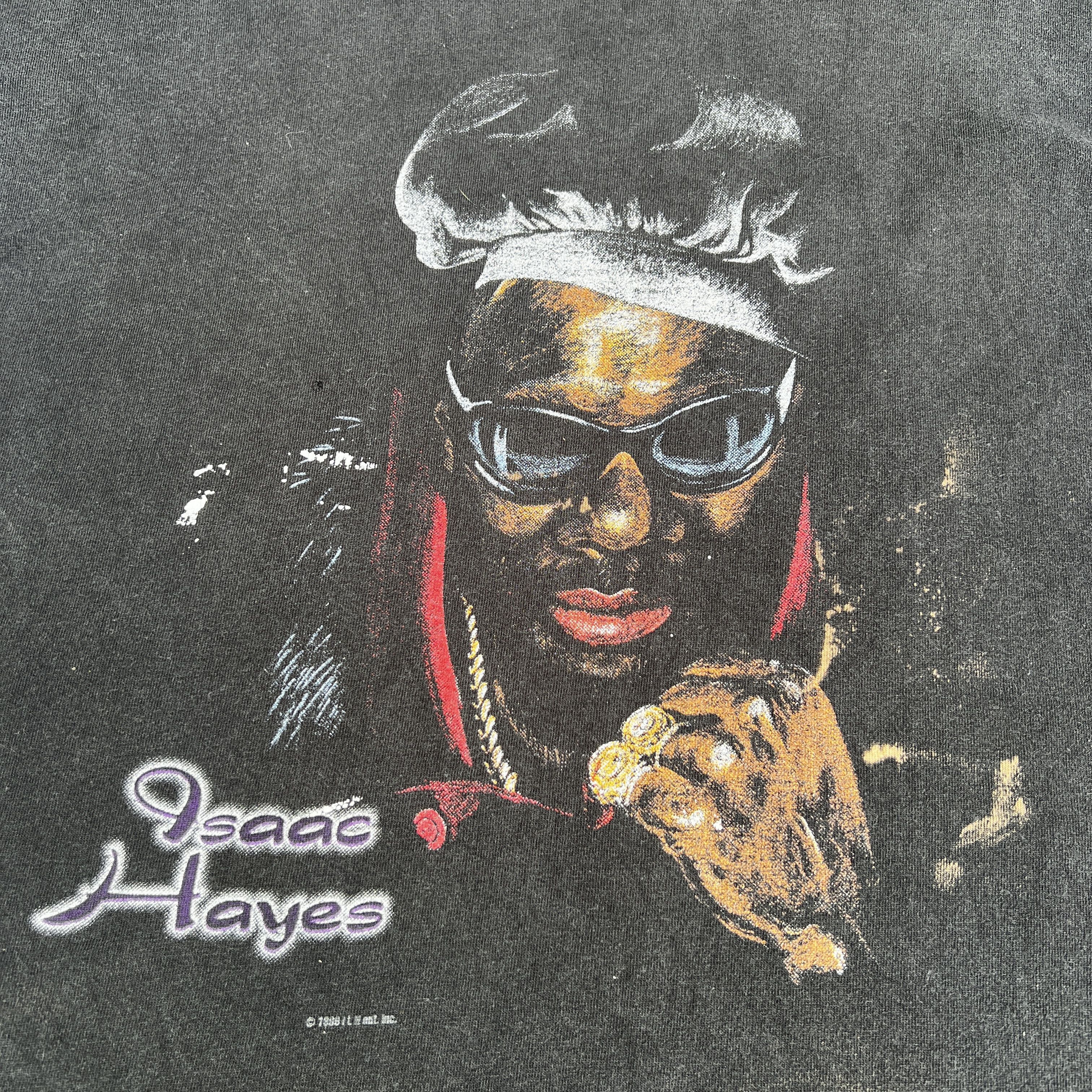 Rap Tees × Vintage Vintage 90s Isaac Hayes Tee 2XL Distressed Faded Thrashed Size US XXL / EU 58 / 5 - 5 Thumbnail