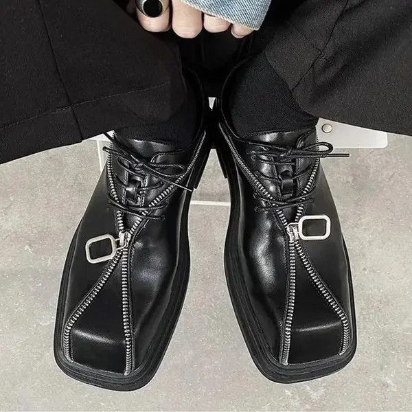 Leather Kikuchi x Izumi Square Toe Zipper Shoes Size US 7 / EU 40 - 3 Thumbnail