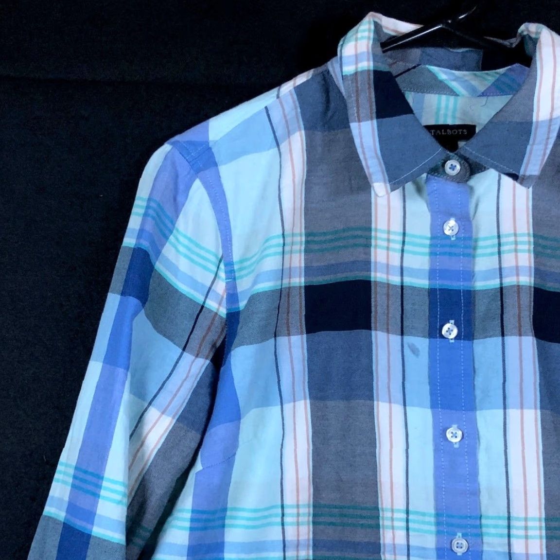 Talbots Talbots Womens Shirt Blue Multi Plaid Collared Button-Down 100% Cotton M Size M / US 6-8 / IT 42-44 - 4 Thumbnail