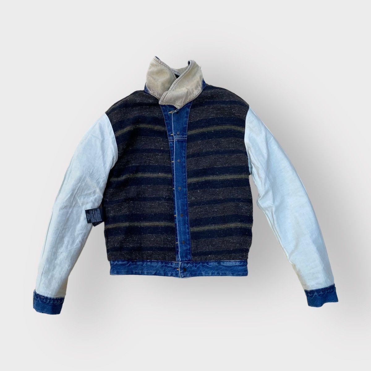 Saint Laurent Paris SLP Corduroy Collar Denim Jacket Size US XS / EU 42 / 0 - 8 Thumbnail