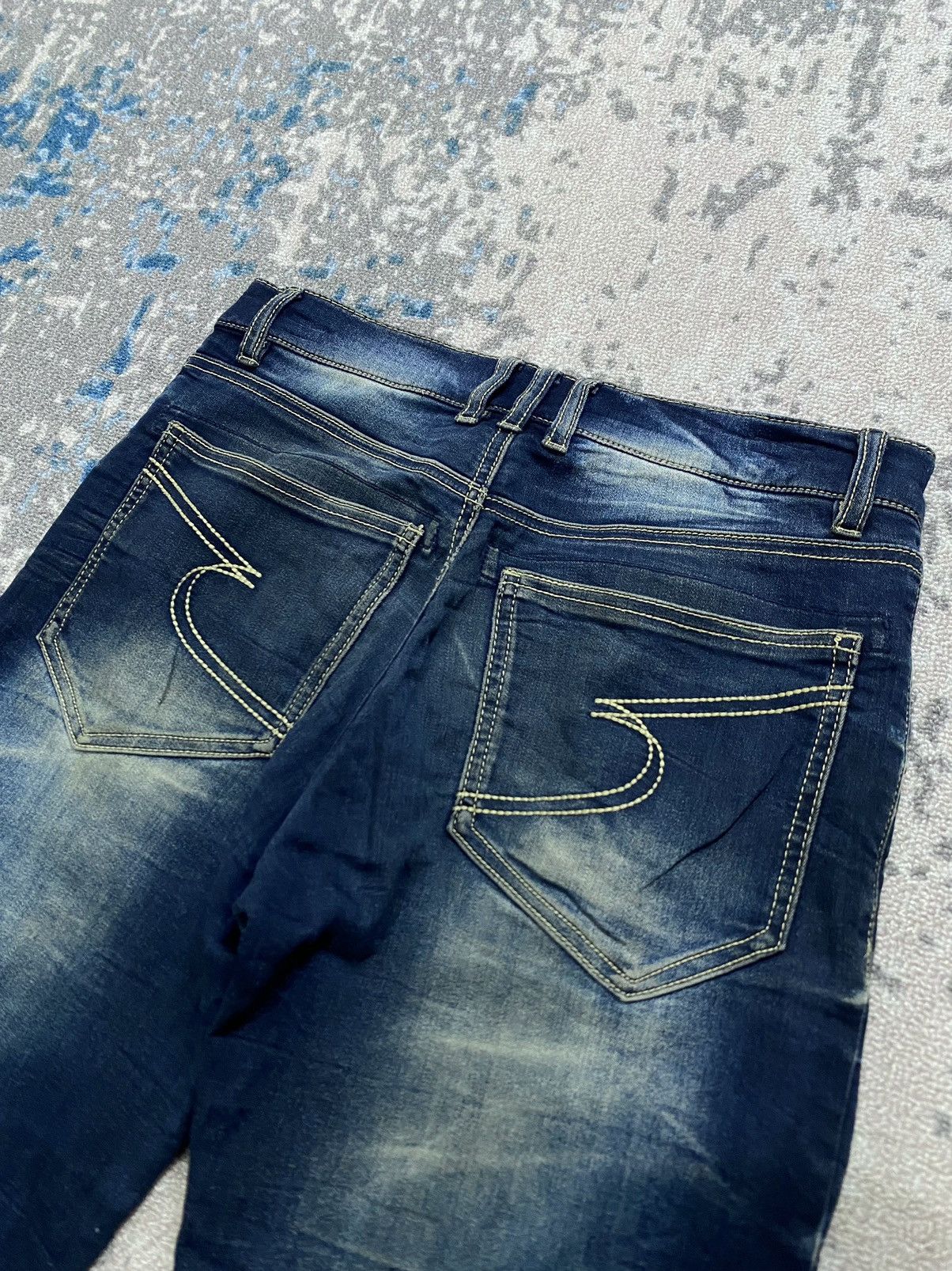 Tornado Mart Semantic Design Silver Whisker Waxed Jeans Size US 30 / EU 46 - 4 Thumbnail