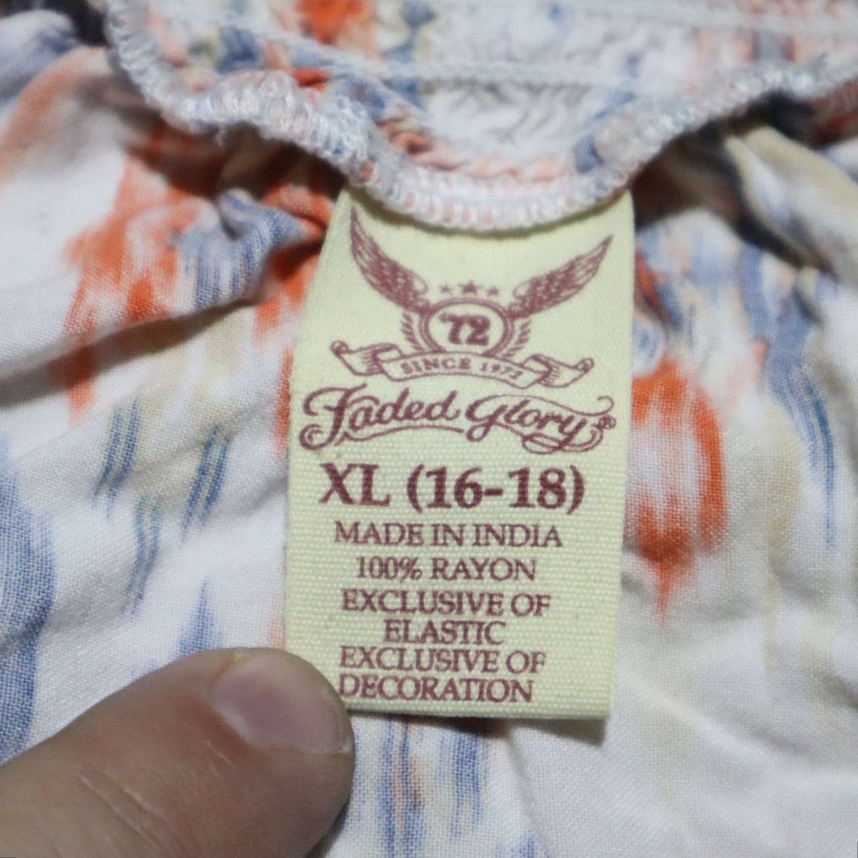 Faded Glory Faded Glory Shirt Women XL Multicolor Blue Orange White Color Shirt Womens XL 16-18 Size XL / US 12-14 / IT 48-50 - 3 Thumbnail
