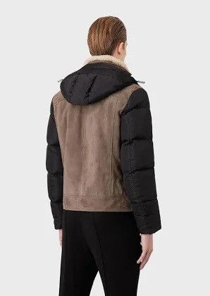 Emporio Armani Emporio Armani hooded Suede and down jacket Size US L / EU 52-54 / 3 - 6 Thumbnail