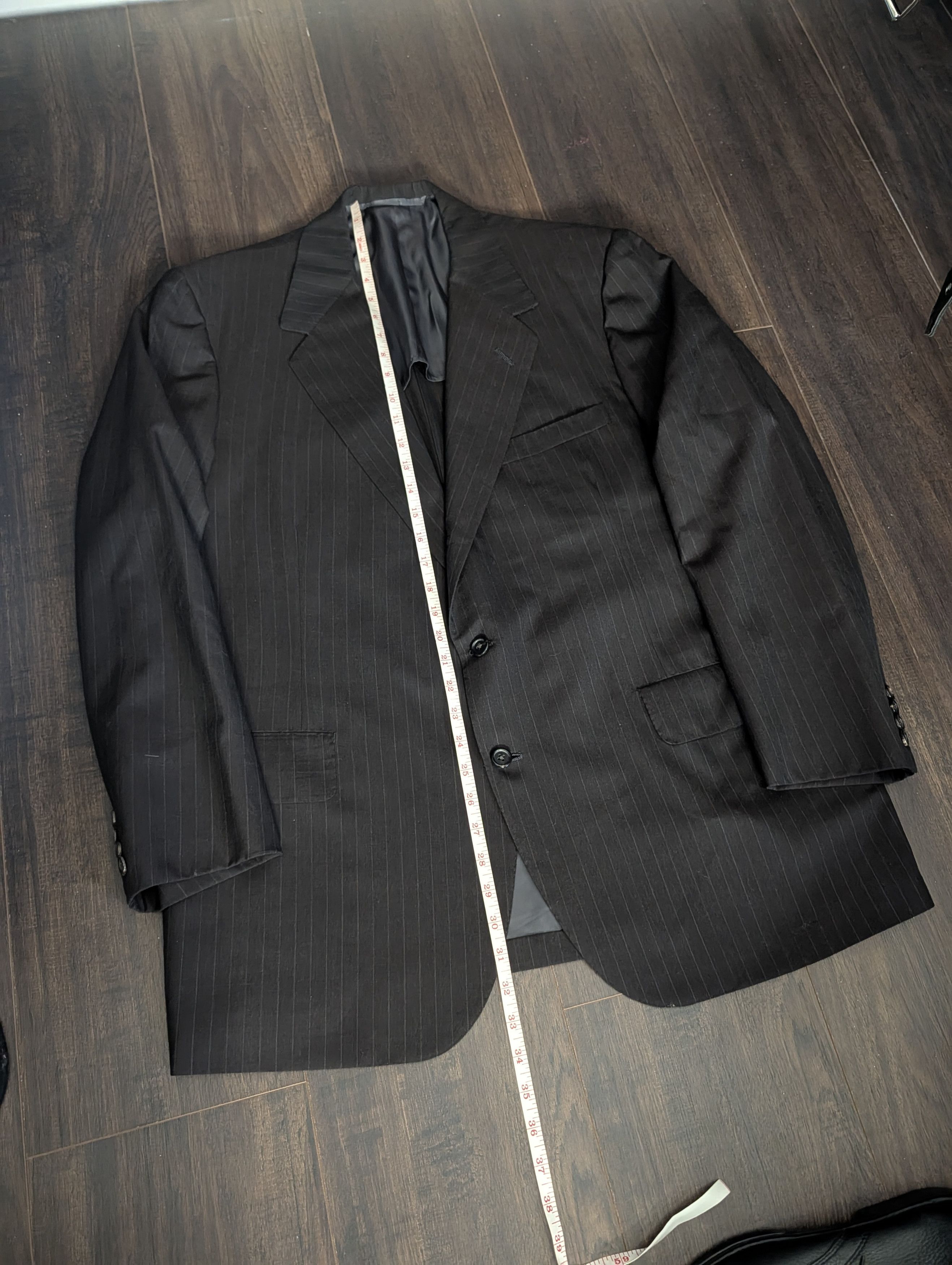 Oxxford Clothes 2pc Brown Pinstripe Super 100s Handmade Suit 44R Size 44R - 19 Thumbnail