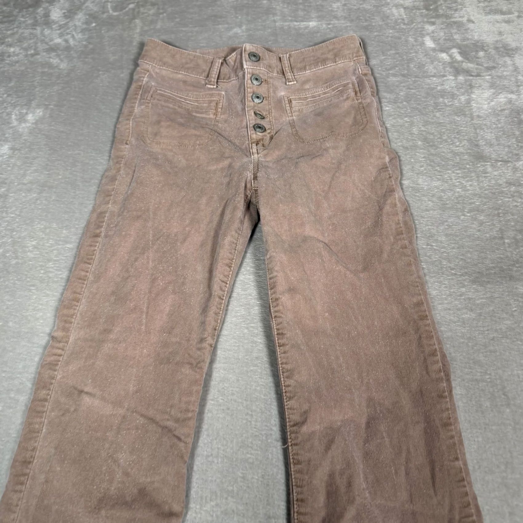 American Eagle Outfitters VINTAGE American Eagle Corduroy Pants Womens 2 Pink High Rise Flare Casual Y2K Womens Size 26" / US 2 / IT 38 - 5 Thumbnail