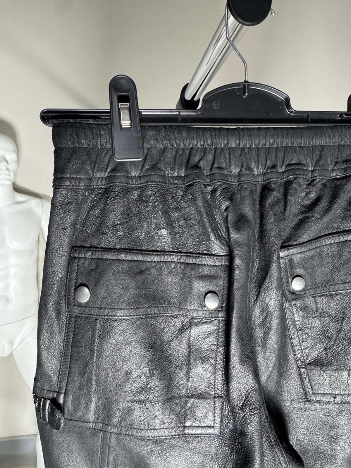Rick Owens Rick Owens Black Lambskin Cargo Pants Size US 34 / EU 50 - 4 Thumbnail