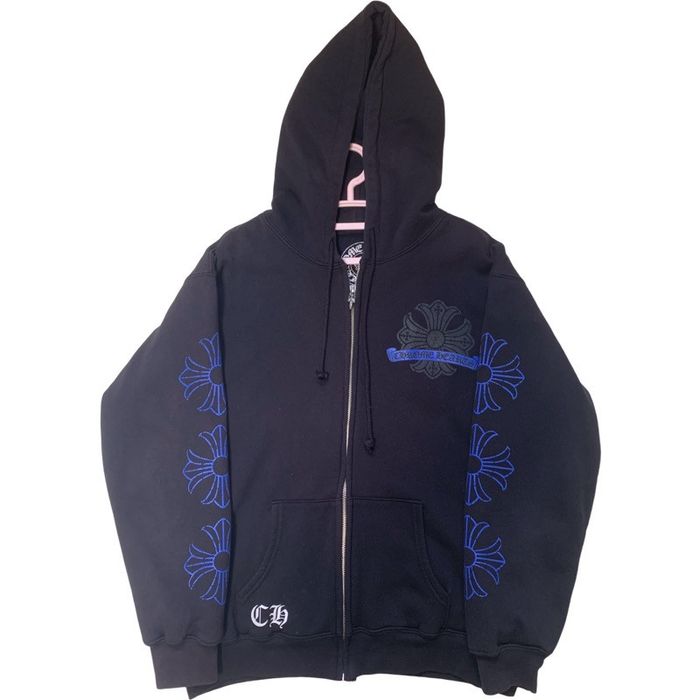 Blue chrome hearts online hoodie